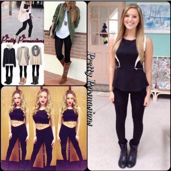 Black Fleece Lined Soft Comfy Full Length Leggings - Picture 5 of 7